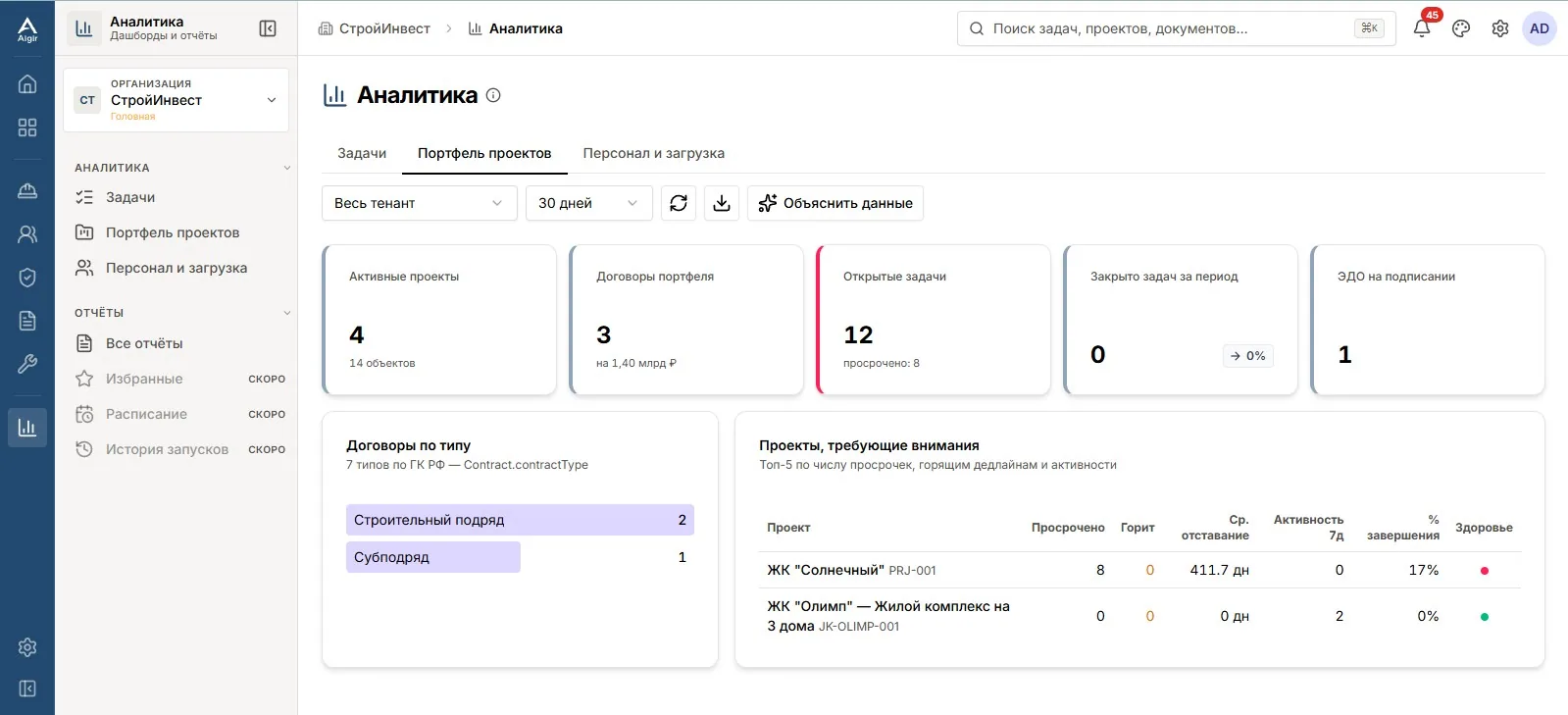 Интерфейс модуля